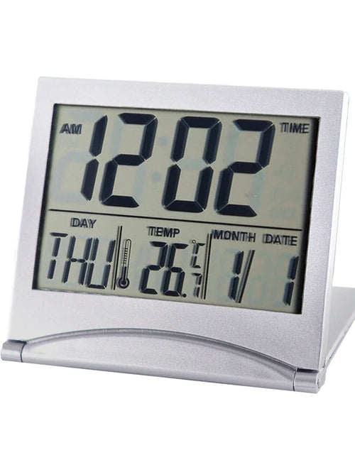 Load image into Gallery viewer, Digital Travel Alarm Clock Foldable Temperature LCD Clock Compact Desk Timer New
