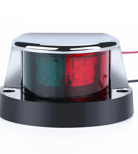 Waterproof Boat Navigation Light LED Bow Marine Front Pontoon Lamp Red Green 12V