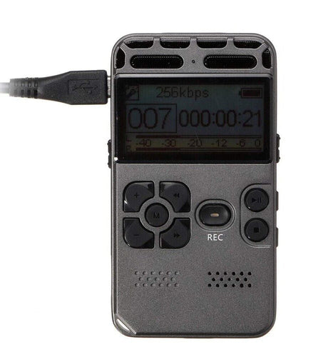 64GB Rechargeable LCD Digital Audio Sound Voice Recorder Dictaphone MP3 Player