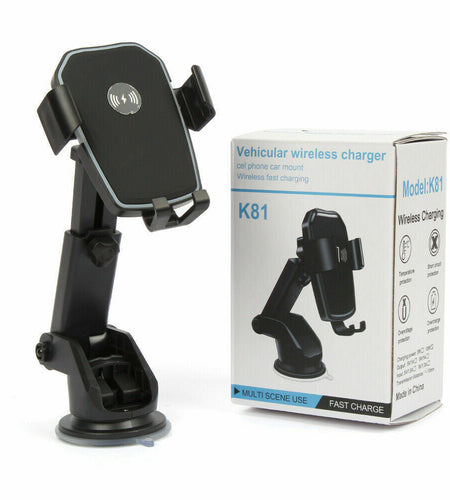 Qi Wireless Fast Charging Car Charger Mount Holder Stand 2 in 1 For Cell Phone