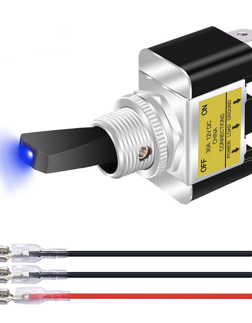Load image into Gallery viewer, 3Pcs 12V 30A Blue LED Light Toggle Rocker ON/OFF Switch 3Pin Marine Car Boat ATV
