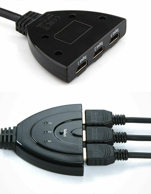 Load image into Gallery viewer, 3 Port HDMI Splitter Cable 1080/4K Switch Switcher HUB Adapter for HDTV PS4 Xbox
