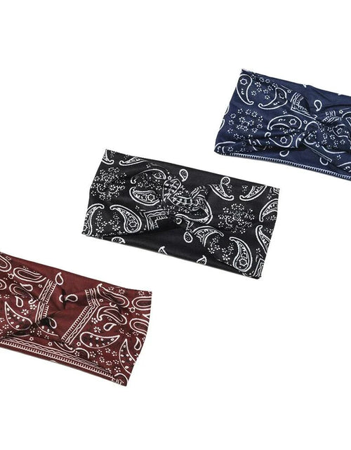 Load image into Gallery viewer, 3PCS Boho Headbands Leopard Hair Bands Knotted Turban Wraps Stripe Cloth Elegant
