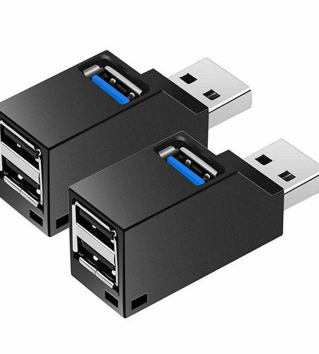 2 Pcs 3 Port USB 3.0 Hub Portable High Speed Splitter Box For PC Notebook Laptop