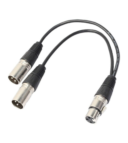 3Pin XLR Female Jack To Dual 2 Male Plug Y Splitter Cable Adapter Microphone USA
