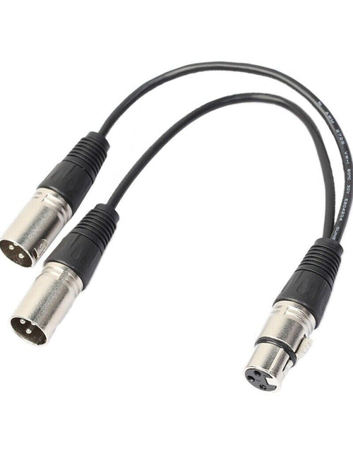 Load image into Gallery viewer, 3Pin XLR Female Jack To Dual 2 Male Plug Y Splitter Cable Adapter Microphone USA
