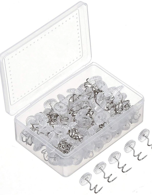 Load image into Gallery viewer, 50 Pcs Upholstery Tacks Headliner Pins Clear Heads Twist Bed Fabric Sofa Chair
