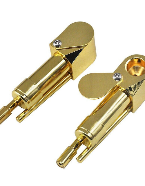 Load image into Gallery viewer, Brass Tobacco Smoking Pipe w/ Stash Storage Cylinder Chamber Metal w/ Lid Bowl

