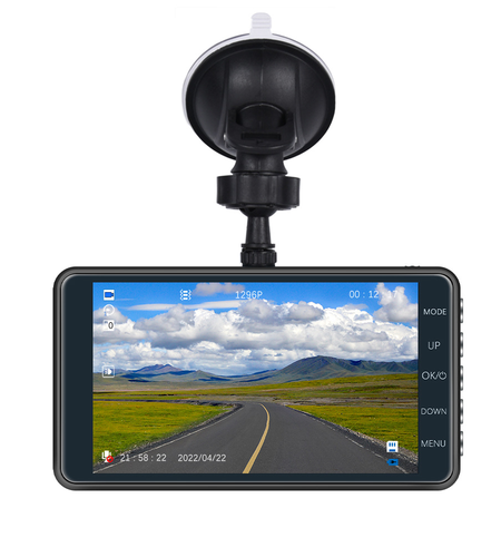 Touch Screen Dash Cam 4" 1080P Dual Lens Car DVR Recorder Front And Rear Camera