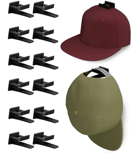 Baseball Cap Hat Rack Wall Door Hanger Holder Storage Organize 12 Hooks Adhesive