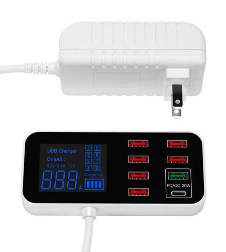 Multi USB 8-Port Fast Desktop Hub Wall Charger Charging Station Quick Charge 3.0
