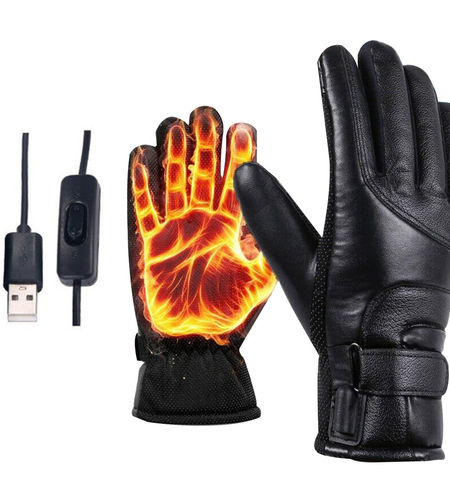 Electric USB Heated Gloves Winter Warming Thermal Ski Snow Hand Warm Windproof