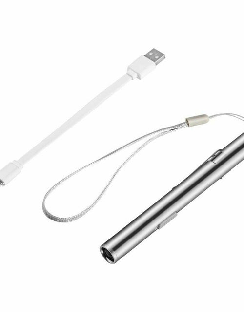 Load image into Gallery viewer, 5" LED USB Rechargeable Mini Tactical Flashlight Stainless Steel Torch Pen Light
