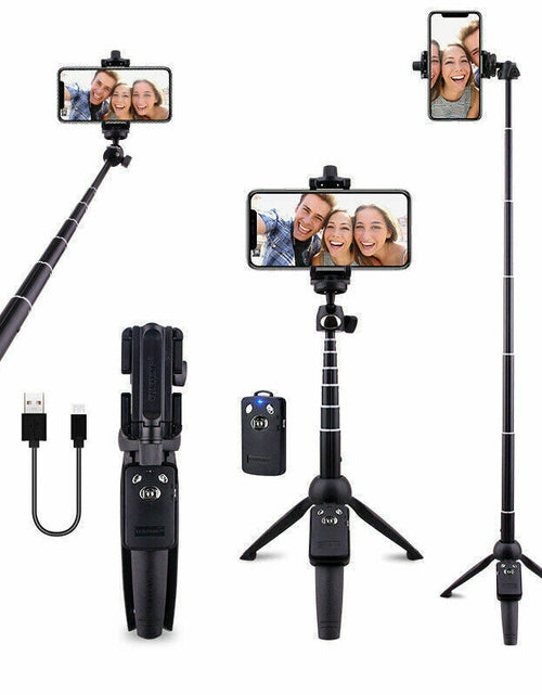 Load image into Gallery viewer, Selfie Stick Tripod 40" Bluetooth Remote Portable for iPhone and Android Phones
