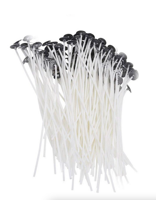 Load image into Gallery viewer, Candle Wicks 6 Inch Cotton Core Candle Making Supplies Pre Tabbed 100PCS New
