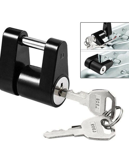 Trailer Hitch Coupler Lock Dia 1/4" Span 3/4" For Tow Boat RV Truck Car + 2 Keys