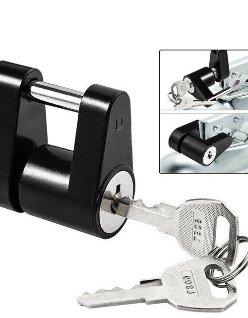 Load image into Gallery viewer, Trailer Hitch Coupler Lock Dia 1/4" Span 3/4" For Tow Boat RV Truck Car + 2 Keys
