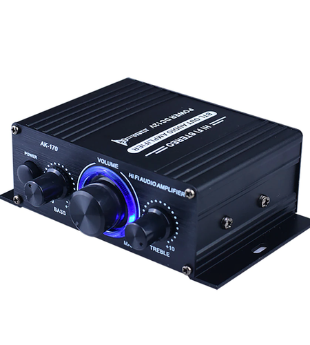 400W 12V 2 Channel Powerful Stereo Audio Power Amplifier HiFi Bass Amp Car Home
