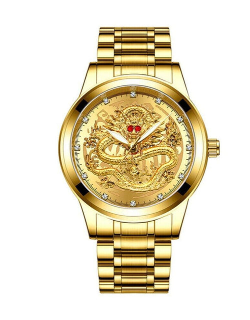 Load image into Gallery viewer, Business Gift Waterproof Gold Men's Diamond Quartz Watch Classic Stainless Steel
