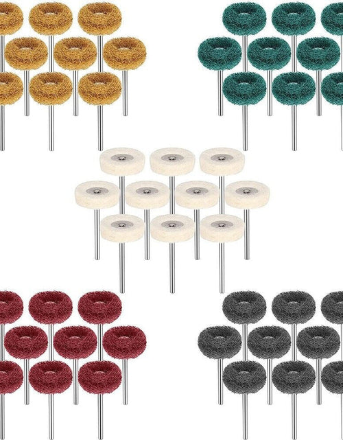 Load image into Gallery viewer, 50 Metal Polishing Buffing Wheel Burr Kit Rotary Tool Accessories Set For Dremel
