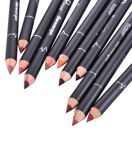 12Pcs Women Waterproof Lipstick Long Lasting Matte Lip Liner Pencil Lip Pen Set