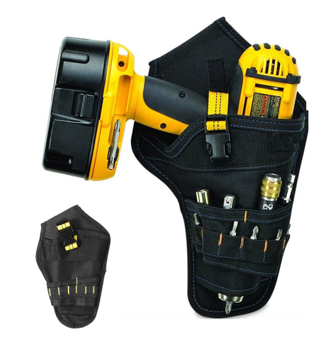 Heavy Duty Drill Holster Tool Belt Pouch Bit Holder Hanging Waist Bag Drill Tool