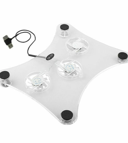 3 Fans USB Cooler Cooling Pad Stand LED Light Radiator For Laptop PC Notebook