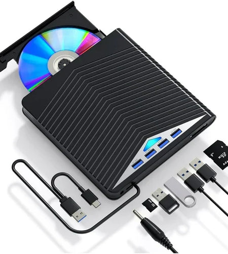 External CD DVD Drive for PC Laptop Windows 11 10 USB 3.0 Burner Reader Writer