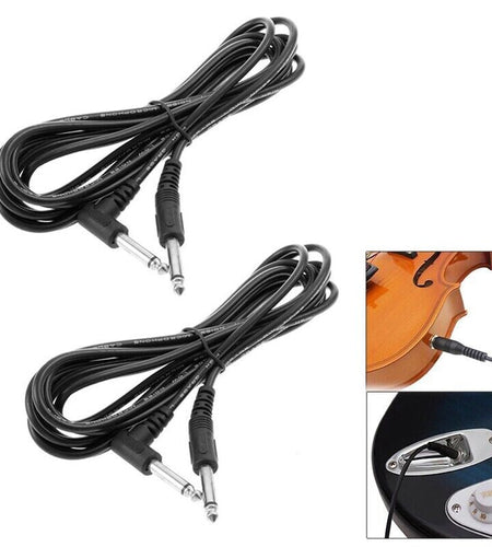 2 PACK 10FT Electric Patch Cord Guitar Amplifier Amp Cable Right Angle 90 Degree