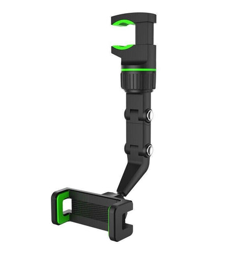 360° Car Rearview Mirror Rotation Adjustable Phone Holder Mount Multifunction