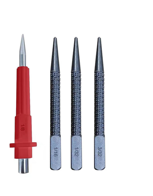 Load image into Gallery viewer, 4 Piece Nail Setter &amp; Center Punch Set 4" Wood Metal Super Impact Resistance USA
