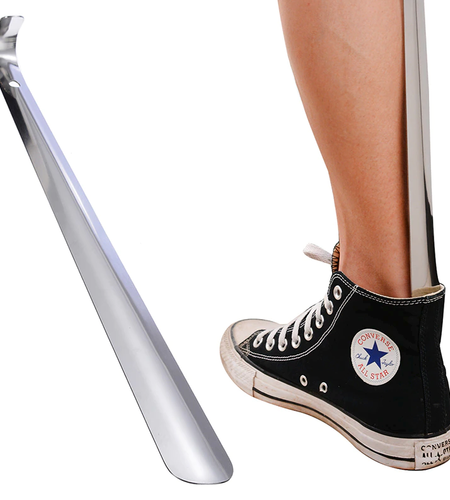 22in Extra Long Handle Shoe Horn Stainless Steel Metal Shoes Remover Shoehorn US
