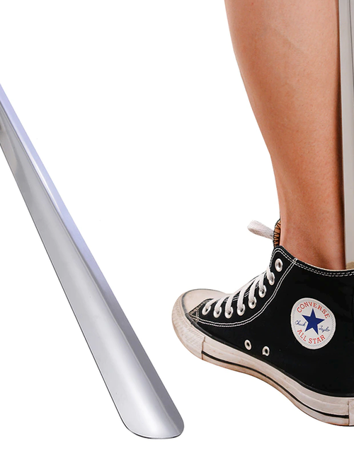 Load image into Gallery viewer, 22in Extra Long Handle Shoe Horn Stainless Steel Metal Shoes Remover Shoehorn US
