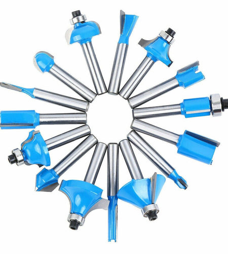 15Pcs Carbon Milling Cutter Router Bit Set Tungsten Carbide Router 1/4" Shank US