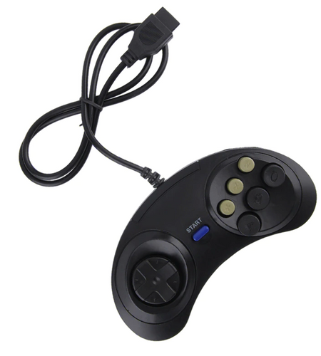 2X 6 Button Game Pad Controller For SEGA Genesis Black Old School Classic New