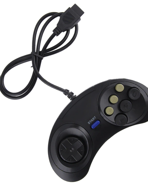 Load image into Gallery viewer, 2X 6 Button Game Pad Controller For SEGA Genesis Black Old School Classic New
