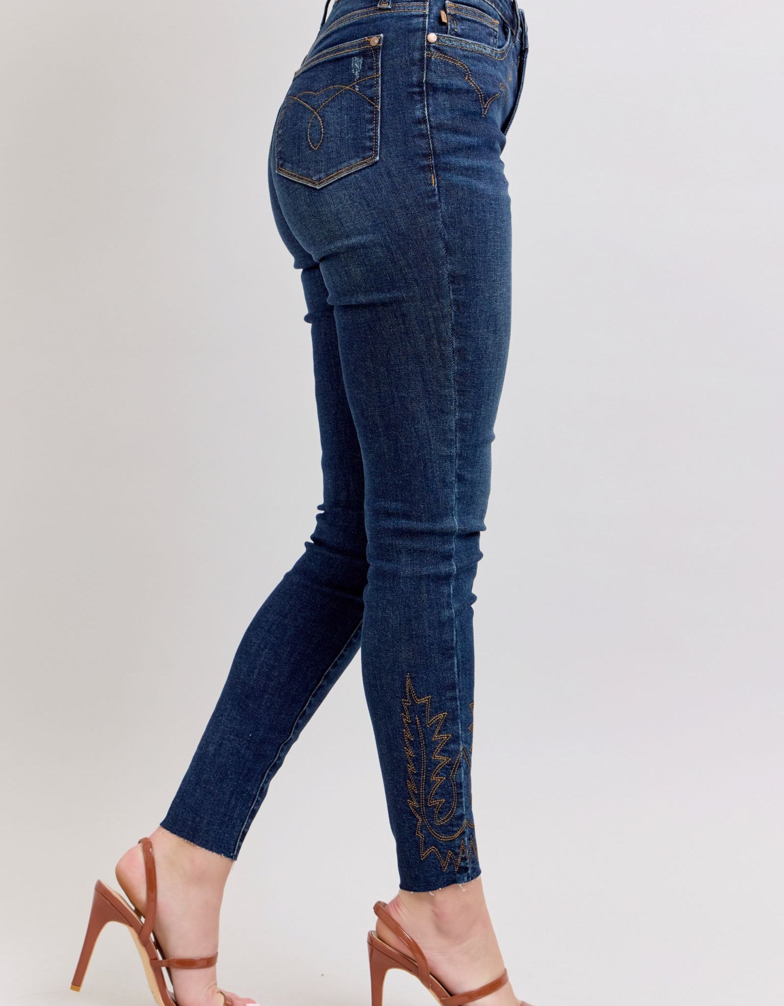 Judy Blue Full Size Embroidered High Rise Skinny Jeans Plus Size