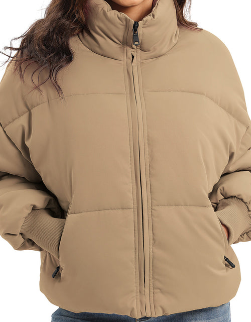 Load image into Gallery viewer, Zip Up Turtleneck Long Sleeve Puffer Jacket

