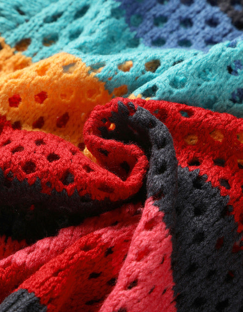 Load image into Gallery viewer, Openwork Color Block Tied Cardigan
