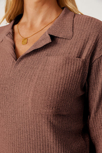 Load image into Gallery viewer, Collared Neck Dropped Shoulder T-Shirt
