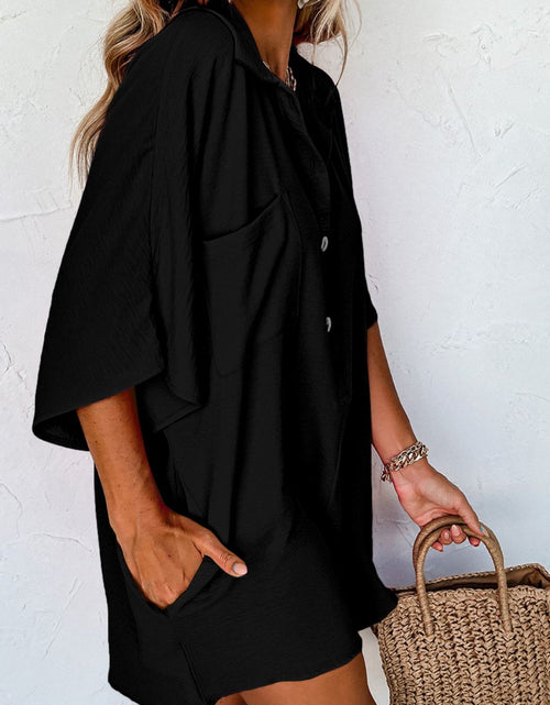 Load image into Gallery viewer, Half Button Collared Neck Romper
