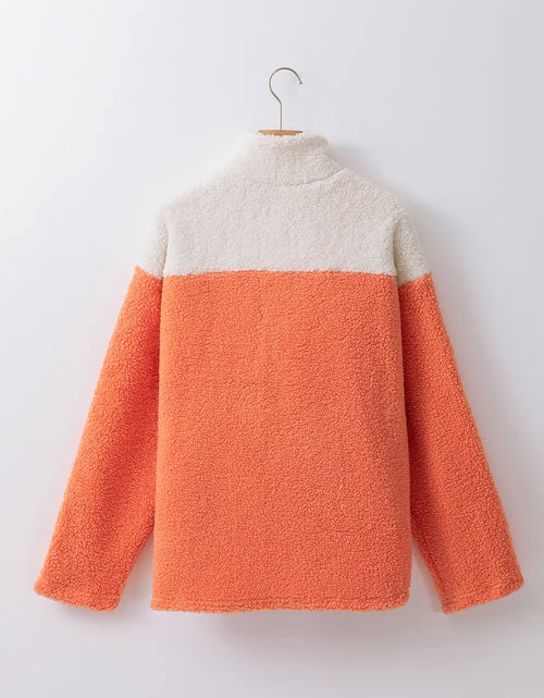 Load image into Gallery viewer, Contrast Half Zip Long Sleeve Sweatshirt
