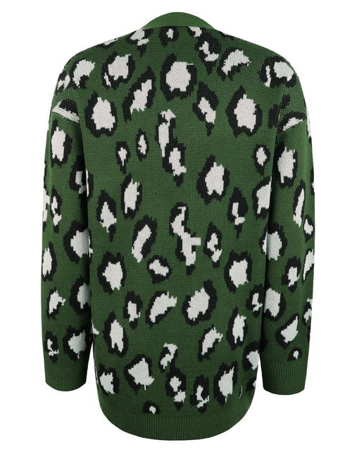 Load image into Gallery viewer, Leopard Open Front Dropped Shoulder Cardigan
