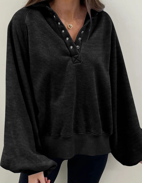 Load image into Gallery viewer, Half Snap Long Sleeve Sweatshirt
