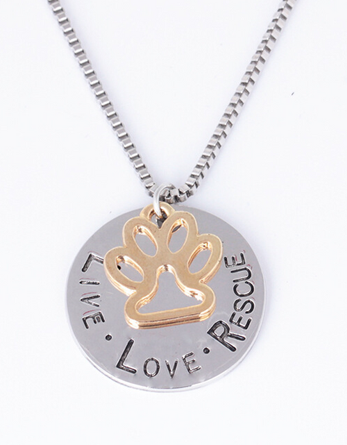 Load image into Gallery viewer, Round Dog Paw Tag Short Necklace by Furr Baby Gifts
