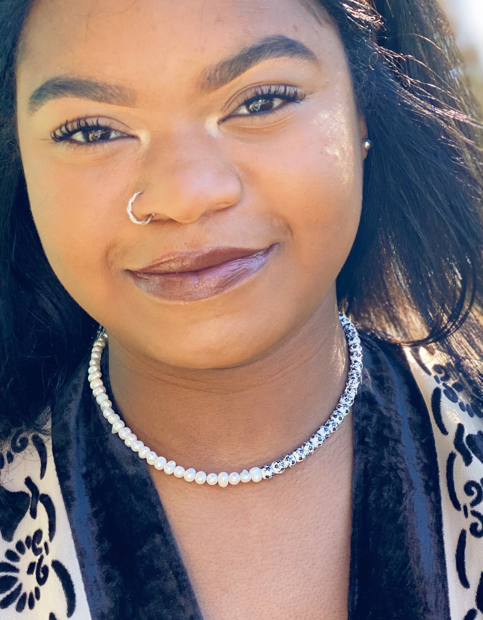 So Fresh Pearl And Porcelain Choker Necklace by Ellisonyoung.com