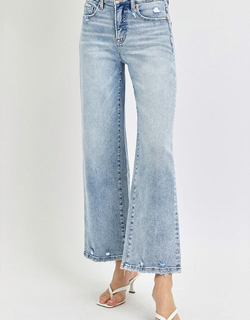 Load image into Gallery viewer, RISEN Full Size Tummy Control High Rise Crop Wide Leg Jeans
