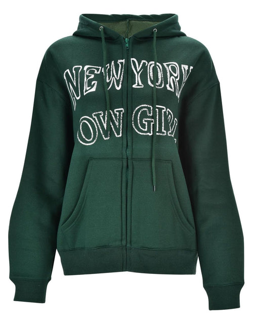 Load image into Gallery viewer, Letter Graphic Zip Up Long Sleeve Hooded Jacket

