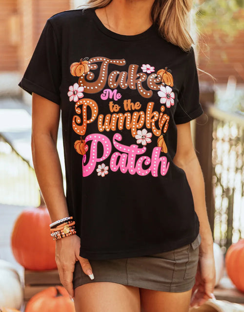Load image into Gallery viewer, Letter Graphic Round Neck Short Sleeve T-Shirt
