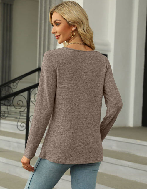 Load image into Gallery viewer, Square Neck Long Sleeve Slit T-Shirt
